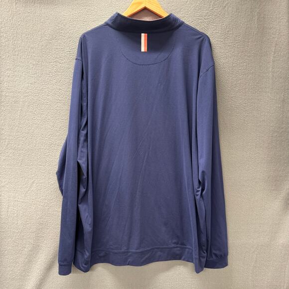 Rhoback 1/4 Zip Mens 3XL Blue Q-Zip Pullover Golf Activewear Pink Collar - Picture 4 of 8